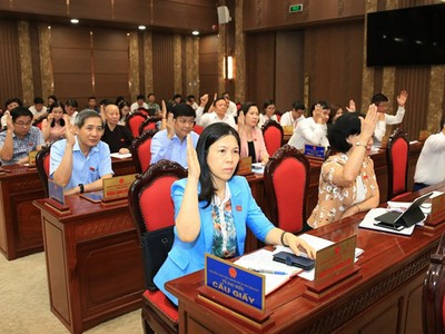 100% đại biểu có mặt tán thành thông qua Nghị quyết về hỗ trợ các đối tượng bị ảnh hưởng do vụ cháy, tại quận Thanh Xuân. 