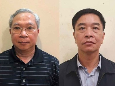 Bị cáo Mai Tuấn Anh (ảnh trái) và Trần Văn Tám bị cáo buộc gây thất thoát hơn 460 tỷ đồng.