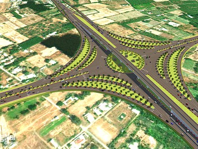 Phối cảnh nút giao giữa đường Vành đai 3 TP.HCM với đường tỉnh 25C trên địa bàn Huyện Nhơn Trạch (Đồng Nai): Ảnh Baodongnai.