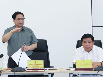 Đây là lần thứ 2 trong năm nay, Thủ tướng Phạm Minh Chính thăm, làm việc tại NIC và cơ sở mới của Trung tâm tại Hòa Lạc. (Ảnh: Nhật Bắc) 