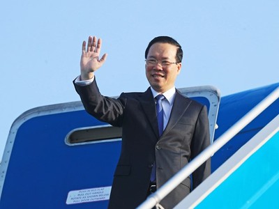 Chủ tịch nước Võ Văn Thưởng lên đường sang Bắc Kinh, tham dự Diễn đàn cấp cao hợp tác quốc tế “Vành đai và Con đường” lần thứ ba từ ngày 17 - 20/10. (Ảnh: TTXVN) 