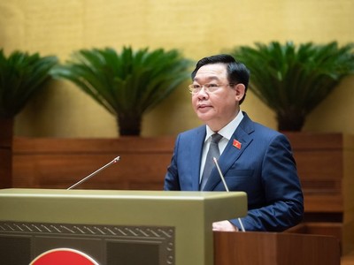 Chủ tịch Quốc hội Vương Đình Huệ phát biểu khai mạc hoạt động chất vấn của Quốc hội. 