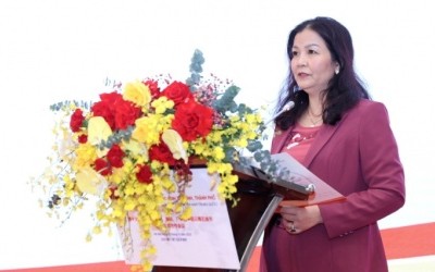 Phó Giám đốc phụ trách Sở Công Thương Hà Nội Trần Thị Phương Lan phát biểu tại phiên thảo luận.