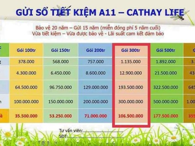 Thông tin quảng cáo có kèm theo logo của Cathay Life 