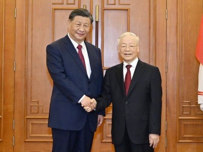 Cả hai nhà lãnh đạo đều nhất trí quan hệ hợp tác Việt Nam - Trung Quốc đã đạt được nhiều tiến triển tích cực, toàn diện. (Ảnh: VGP) 