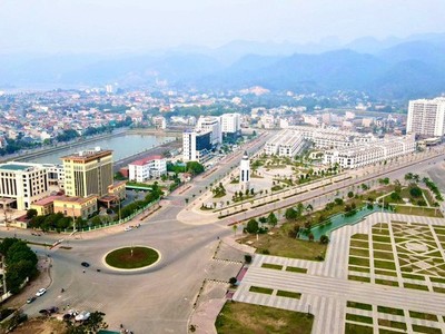 Một góc thành phố Hòa Bình, tỉnh Hòa Bình (Ảnh: VGP)