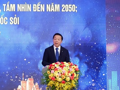 Phó thủ tướng Trần Hồng Hà phát biểu chỉ đạo tại Lễ công bố Quy hoạch tỉnh Quảng Ngãi thời kỳ 2021 - 2030, tầm nhìn đến 2050. Ảnh: P.V