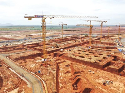 Nhà ga sân bay Long Thành đang thành hình. Ảnh: Lê Toàn