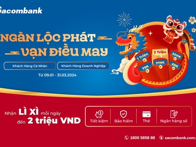 “Ngàn lộc phát, vạn điều may” - Sacombank tri ân khách hàng dịp Tết Nguyên đán 2024