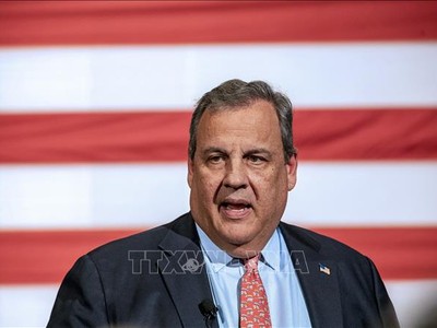 Cựu Thống đốc bang New Jersey của Mỹ, ông Chris Christie phát biểu tại Goffstown, bang New Hampshire ngày 6/6/2023. Ảnh tư liệu: AFP/TTXVN