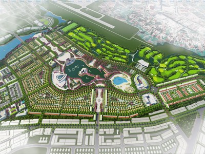 Phối cảnh dự án Khu đô thị 200 ha có sân golf sát Cảng hàng không Pleiku.