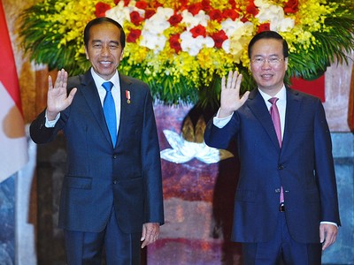 Chủ tịch nước Võ Văn Thưởng đón, hội đàm với Tổng thống Indonesia