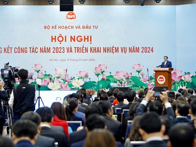 Toàn cảnh Hội nghị Tổng kết công tác năm 2023 và triển khai nhiệm vụ năm 2024 Bộ Kế hoạch và Đầu tư