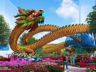 TP.HCM: Đường hoa Nguyễn Huệ 2024 nổi bật với linh vật rồng thân thiện với môi trường