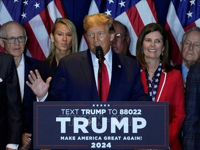 Cựu Tổng thống Mỹ Donald Trump phát biểu tại bang South Carolina ngày 24/2/2024. Ảnh: AFP/TTXVN