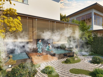 Biệt thự tại Quần thể nghỉ dưỡng khoáng nóng Sun Beauty Onsen sẽ được dẫn khoáng nóng vào từng căn. Ảnh phối cảnh minh họa 