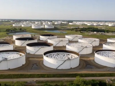 Khu vực dữ trữ dầu thô tại Cushing, bang Oklahoma, Mỹ. Ảnh: AFP