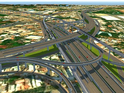 Phối cảnh nút giao Bình Chuẩn trên đường Vành đai 3, TP.HCM đoạn qua tỉnh Bình Dương