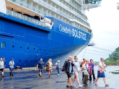 Dự báo trong năm 2024, số lượng tàu biển du lịch cập cảng Chân Mây, tỉnh Thừa Thiên Huế sẽ tăng gấp đôi hoặc hơn gấp đôi so với năm 2023. Ảnh: TTH