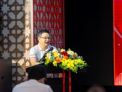 Ông Nguyễn Văn Bản – Tổng giám đốc F.I.T Group chia sẻ về các thành tựu đã đạt được trong buổi lễ kỷ niệm 17 năm thành lập Tập đoàn