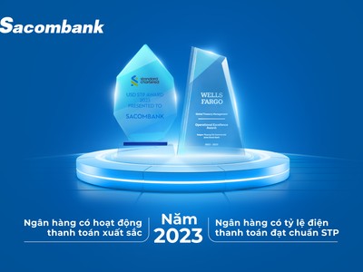 Sacombank liên tiếp nhận giải thưởng quốc tế nhờ hoạt động thanh toán xuất sắc