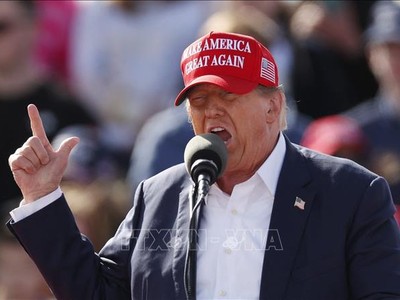 Cựu Tổng thống Mỹ Donald Trump phát biểu trong cuộc vận động tranh cử ở bang Ohio ngày 16/3/2024. Ảnh: AFP/TTXVN