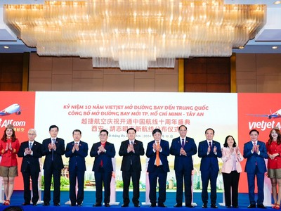 Nghi thức công bố đường bay mới TP. Hồ Chí Minh - Tây An (Trung Quốc) của Vietjet 