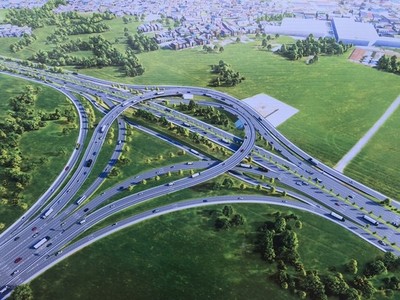 Phối cảnh 1 nút giao lập thể trên đường vành đai 3 TP.HCM.