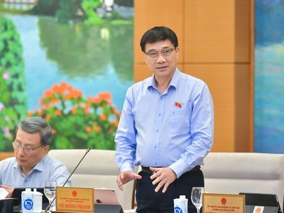 Chủ nhiệm Ủy ban Kinh tế Vũ Hồng Thanh phát biểu tại phiên họp.