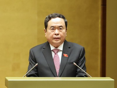 Phó chủ tịch Thường trực Quốc hội Trần Thanh Mẫn phát biểu khai mạc Kỳ họp (Ảnh: Duy Linh).