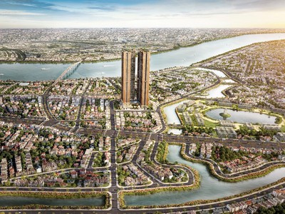 Căn hộ A&T Sky Garden sở hữu vị thế hiếm có với 03 mặt hướng thủy, cạnh sông bên hồ trong phố, ngay gần TPHCM.