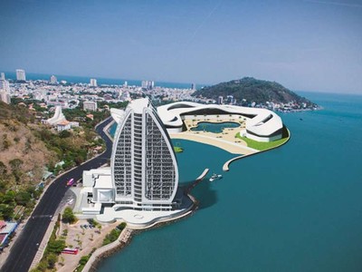 Phối cảnh dự án Cụm dịch vụ ga cáp treo Thuỷ cung Hòn Ngưu