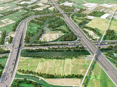 Phối cảnh một nút giao trên cao tốc TP.HCM - Mộc Bài.