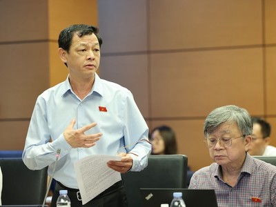 Giám đốc Bệnh viện Chợ Rẫy TP.HCM Nguyễn Tri Thức phát biểu tại tổ. Ảnh Duy Linh. 