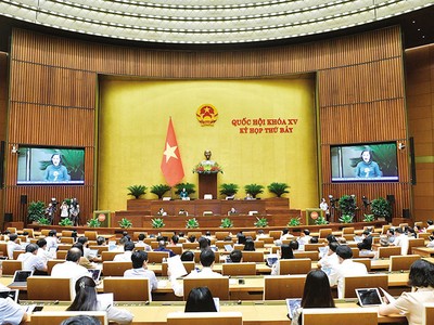 Phiên thảo luận chiều 21/6 của Quốc hội.