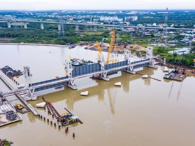 Cống Mương Chuối (Nhà Bè) đã hoàn thành và chuẩn bị đưa vào sử dụng năm 2024.