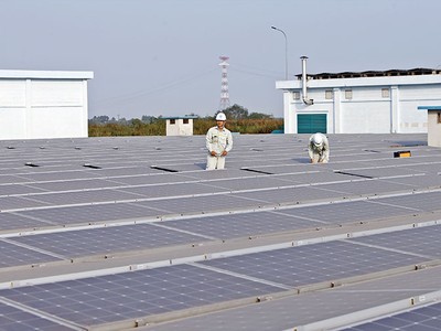 Một dự án điện mặt trời mái nhà tại tỉnh Hậu Giang. Ảnh: Đức Thanh