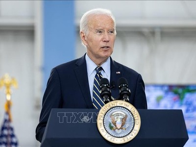 Tổng thống Mỹ Joe Biden phát biểu tại bang Pennsylvania. (Ảnh: AFP/TTXVN)