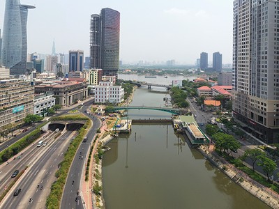 Các hạng mục của cống kiểm soát triều Bến Nghé, Quận 1 hiện đã hoàn thành 97%