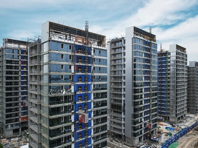 Công trình xây dựng nhà ở tại Hàng Châu, Trung Quốc. Ảnh: AFP