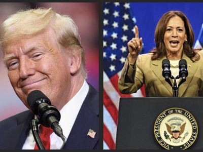 Ứng cử viên tổng thống đảng Cộng hòa, cựu Tổng thống Mỹ Donald Trump (bên trái) và ứng cử viên tổng thống đảng Dân chủ, Phó Tổng thống Mỹ Kamala Harris. Ảnh cắt từ clip của Reuters