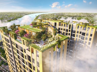 Một góc toàn cảnh “khu vườn trên mây” thuộc khu căn hộ A&T Sky Garden