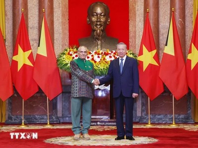 Chủ tịch nước Tô Lâm và Tổng thống Timor Leste Jose Ramos-Horta. (Ảnh: Lâm Khánh/TTXVN)