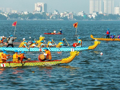 50 đội và 800 người tham gia Giải Bơi chải thuyền rồng Hà Nội 2024 