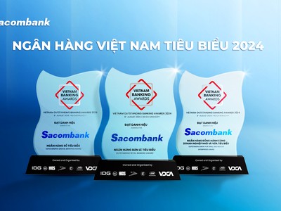 Sacombank (STB) 7 năm liên tiếp được vinh danh tại giải thưởng ngân hàng Việt Nam tiêu biểu