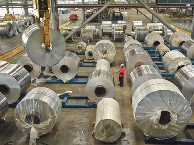 Kho thép cuộn tại một nhà máy ở Nam Ninh, tỉnh Quảng Tây, Trung Quốc. Ảnh: AFP