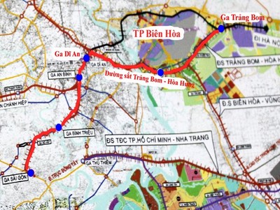 Một số ga đường sắt đầu mối khu vực TP.HCM.