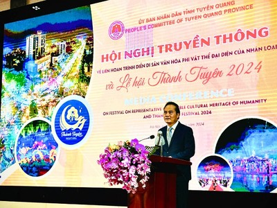 Ông Hoàng Việt Phương, Phó chủ tịch UBND tỉnh Tuyên Quang cho biết, Lễ hội Thành Tuyên năm 2024 có quy mô quốc tế, kéo dài hơn 30 ngày. Ảnh: Hồng Hạnh.