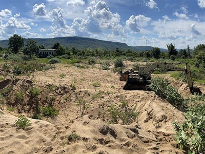 Mỏ cát bị đề nghị thu hồi đấu giá ở xã Ayun (huyện Chư Sê, tỉnh Gia Lai).