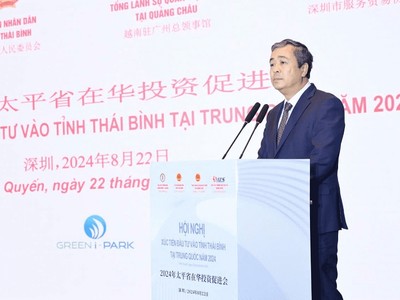 Ủy viên Trung ương Đảng, Bí thư Tỉnh ủy Thái Bình Ngô Đông Hải phát biểu tại hội nghị.